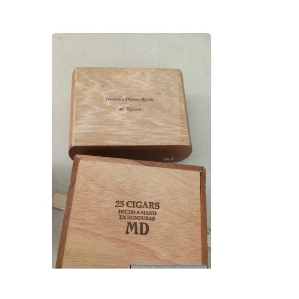 Lot of 6 Empty Wooden Cigar Boxes
